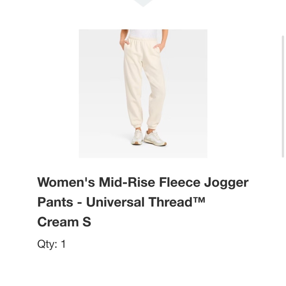 Universal Thread Women's Cream Fleece Joggers